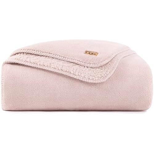 UGG Whitecap Twin Blanket, Plush Fleece, 66" x 90", Pink