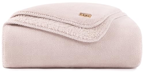 UGG Whitecap Twin Blanket, Soft Cozy Fleece Blanket for Bed, Luxury Fluffy Oversized Throw for Couch, Washable Twin XL Bedding, Home Decor Living Room, 66" x 90", Quartz Pink by UGG - Used condition - US$81.88