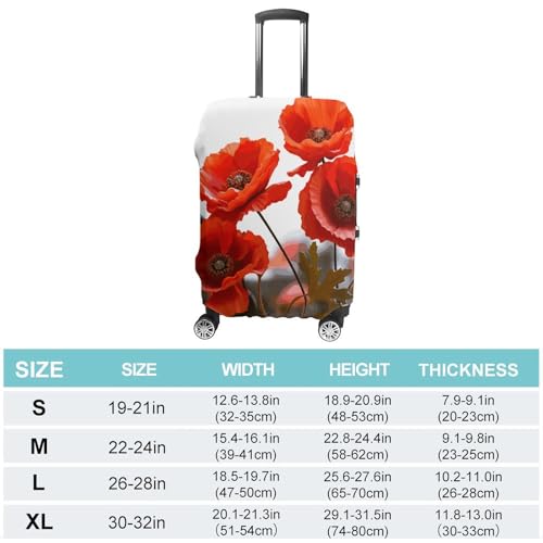 Anti-Scratch Luggage Cover Poppy Flowers Vivid Petals Printed Luggage Case Protector Washable Suitcase Covers Elastic Suitcase Protector for Size XL (30-32 inch) Luggage2