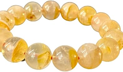 ✦ Bella-gems ✦ 8" "Golden Ray/Master Healer ~Golden Yellow Hematoid Quartz Stretch Bracelet - 12mm - 17 Beads - H1386