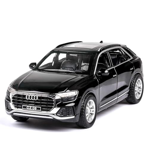 Image of 1:32 Scale Audi Q8 SUV Toy Car | Metal Pullback Diecast Car for Kids with Openable Doors, Sound, Light Effects Toy for Car Enthusiasts (Color As Per Available),black