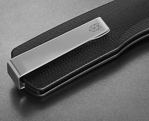 The James Brand The Carter KN108115-00 Pocket Knife with Straight Blade Made of Blade Steel VG-10 in Black-Stainless Total Length Closed: 10.1 cm, Total Length Open: 17.2 cm