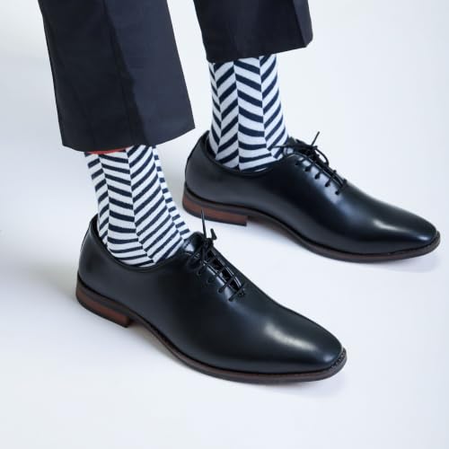Image of Mint & Oak Long Socks For Men, Soft Cotton Calf Length Socks, Colorful Sock Gift For Men, Full Length & Odour Free, Funky Socks - Gift Box of 3
