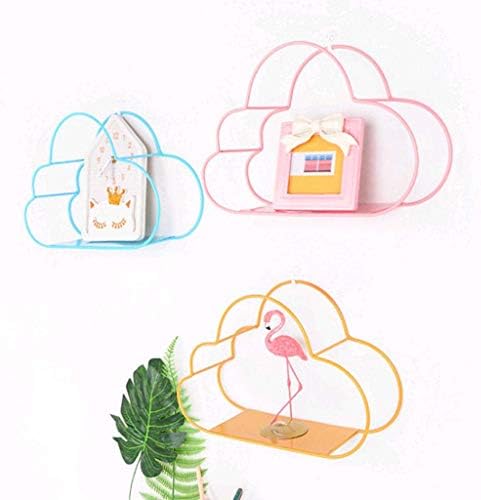 Tubayia Cloud Shape Metal Wall Shelf Floating Shelf Metal Shelf Wall Decoration for Living Room Children's Room (Pink)