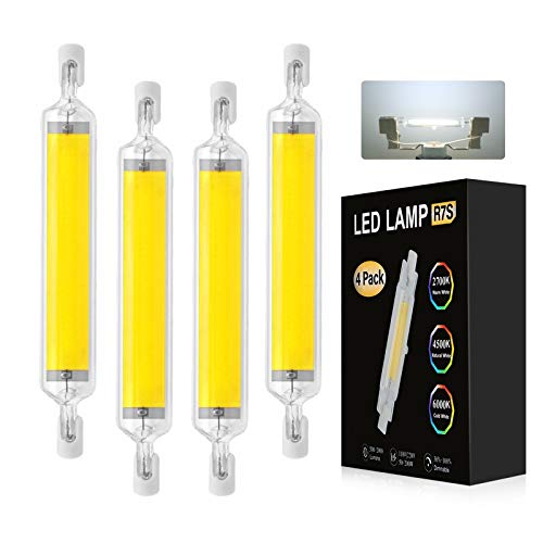 R7S LED�d��118mm�AAC100V 10W R7S�����v118mm���j�A�_�u���G���h���t���N�^�[���C�g�̎��ւ�R7S J118�n���Q�������v�A360°�r�[���A���O���m�[�t���b�J,Cool white,4pcs