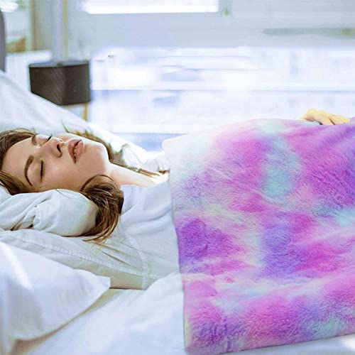 Goqo Tomo Electric Heated Blanket 50" X 60" Throw Wrap With 12 Heating Levels For Home Office Use Pink Tie Dye #TOP3