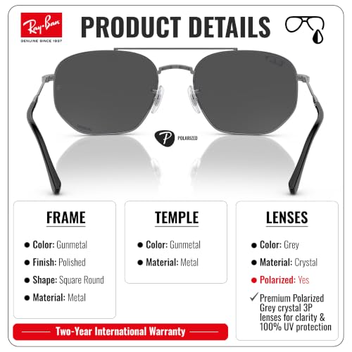 Image of Ray-Ban RB3707 Square-Round Sunglasses with Official RAYBAN Eyewear Kit