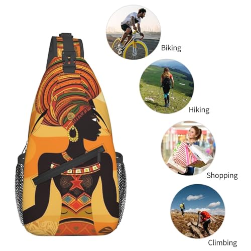 Bolso Cruzado African Woman para Hombre y Mujer Negro miniatura 6