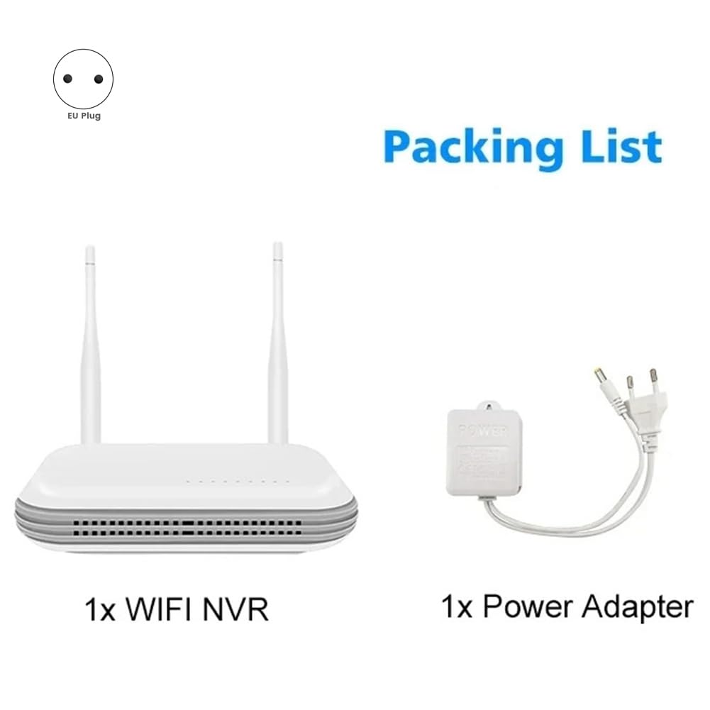 Mini Grabadora de Vídeo en Red WiFi NVR de 8 Canales 265 con Detección Avanzada, Compatible con la Aplicación XMEYE ICSee y Enchufe de la UE.