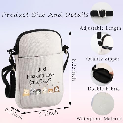 PLITI Cat Crossbody Bags Cat Lover Gifts Crazy Cat Lady Birthday Gift I Just Freaking Love Cats Crossbody Purse2