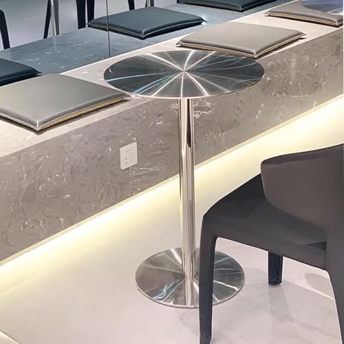 Mesa de bar de acero inoxidable moderna compacta para comedor 7