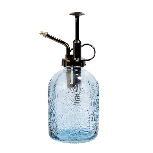 Flacon pulvérisateur en verre 334,5 g pour plantes, arrosoir à main avec pompe en plastique laiton, 19 cm de hauteur