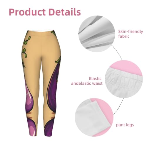 Leggings de mujer con estampado de berenjena para gimnasio 6