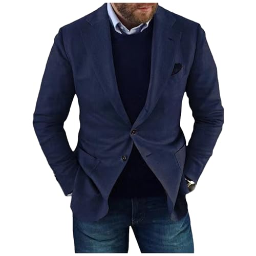 ZWRXW Mens Casual Blazer Two Buttons Long Sleeve Sport Coat Lightweight Slim Fit Suit Jacket Business Work Office Outwear