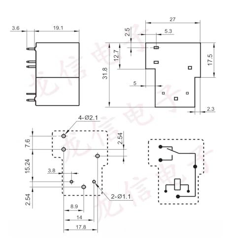 Relé T90-1C-6P-48V-40A HATF901CSDC48-PI30 de 6 pines para control industrial 2