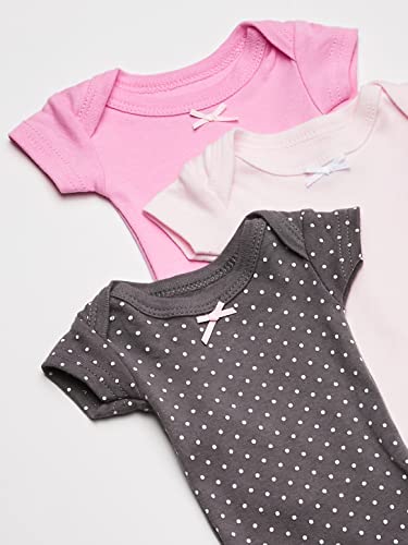 Hudson Baby Unisex Baby Cotton Preemie Bodysuits, Basic Pink Floral Short-Sleeve #TOP1