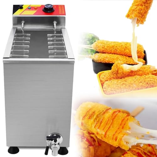 DPLWJPP Freidora Eléctrica Comercial 25 L,Máquina para Hacer Palitos Perritos Calientes Queso Comercial,Freidora Palitos Perrito Caliente Mozzarella Queso Gran Capacidad