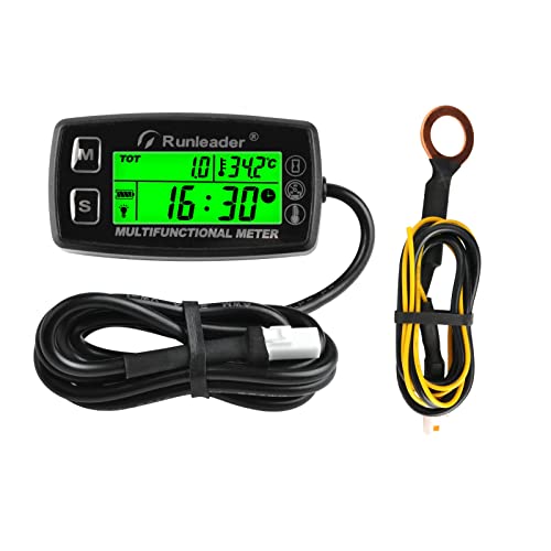 Compte-tours Numérique Pour Moteurs 2 Et 4 Temps - Mesure RPM, Compteur D'heures, Rappel Entretien - Pour Tronçonneuse, Tondeuse, Moto, Jet Ski