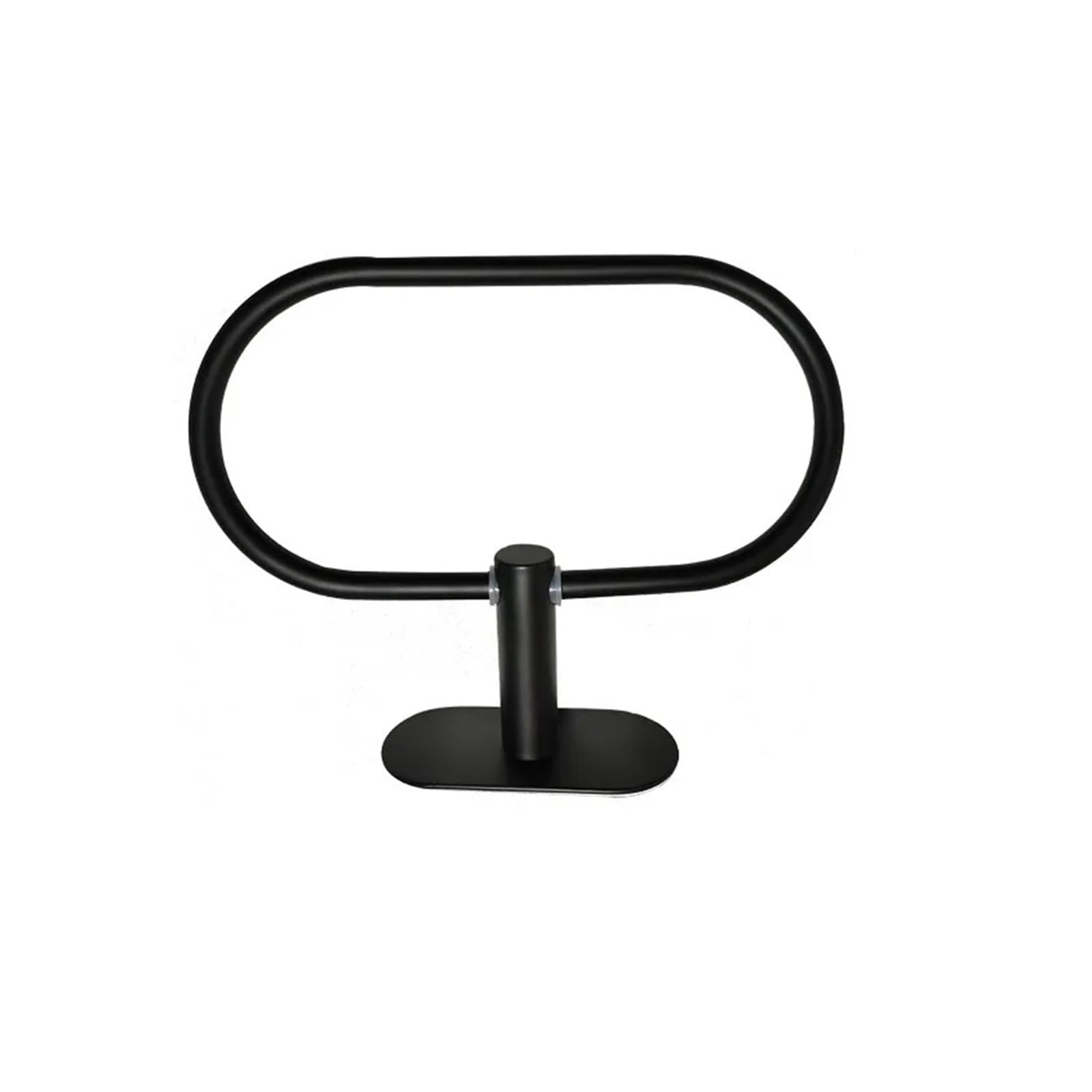 1pc Towel Ring Non-drilling 304 Stainless Steel Rack Black Holder Bathroom Toilet Hanger Oval Accessories(Matte black)