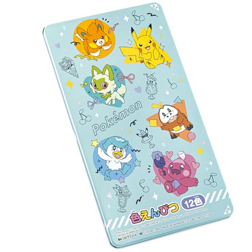 Crayons de couleur Pokémon 12 couleurs étui étain pour dessin enfant Colorful Pop