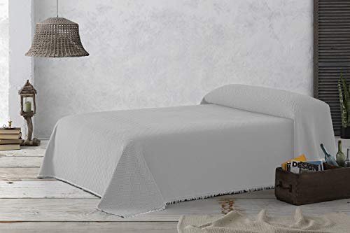 Textil-home Bettüberwurf, Mehrzweck/Plaid 230 x 285cm Dante - Eignet Sich als Sofaüberwurf und auch als Tagesdecke. Perlenfarbe
