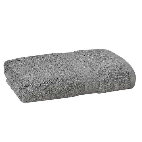 Image of FRESH FROM LOOM Luxury Edition 500 GSM Egyptian 100% Pure Cotton Towel | Soft Dual Stitched Bath Towel for Men & Women | No Hand Touch Production (27x54 inch | Charcoal Grey)-1pc