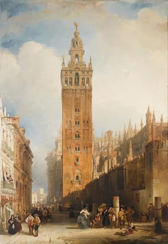 La Giralda de Sevilla en lienzo vintage: arte y nostalgia para tu hogar