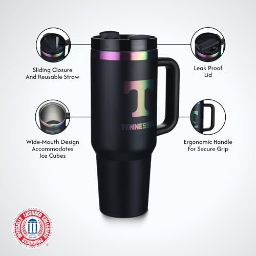 Image of The Memory Company | Licensed NCAA 40oz Iridescent Tumbler with Handle