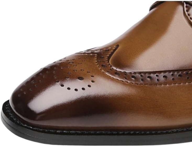 Men's Lace-up Low-top Comfortable Soft Sole Oxford Shoes Slip Wear-Resistant Rubber Dress Shoes
