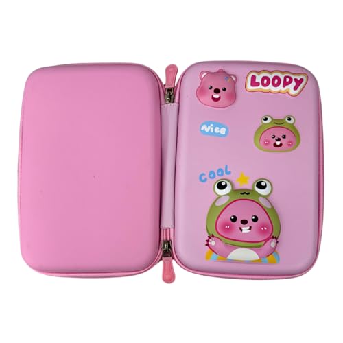 Estojo Organizador Escola Capybara Compartimentos Múltiplos para Material Escolar Design Kawaii Menino e Menina Lapis Caneta Case Bolsa Apontador com Ziper Fofo Infantil Capivara (Modelo 12)