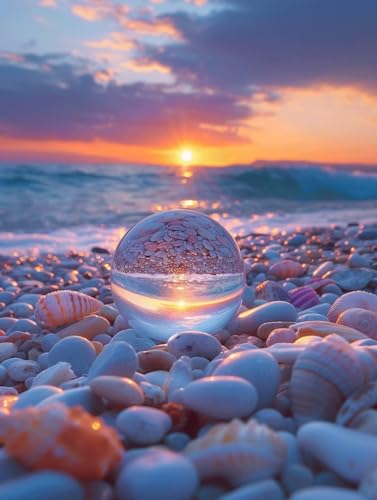 Broderie Diamant Coucher de Soleil Anti-Stress Kit Complet Toile Adhésive 40x50