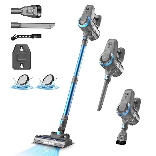 DEVOAC N300 Cordless Vacuum Cleaner, 6 in 1 Ultra-Lightweight Stick Vacuum, 2200mAh Battery Up to 40mins Runtime, Powerful Handheld Vacuum for Hard Floor Carpet Pet Hair Home