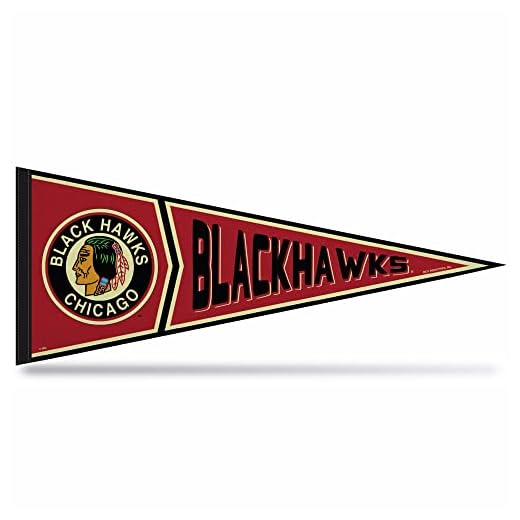 Rico Industries NHL Hockey Chicago Blackhawks Retro 12" x 30" Felt Wall Décor Pennant - Great for Home/Bed Room/Man Cave Décor