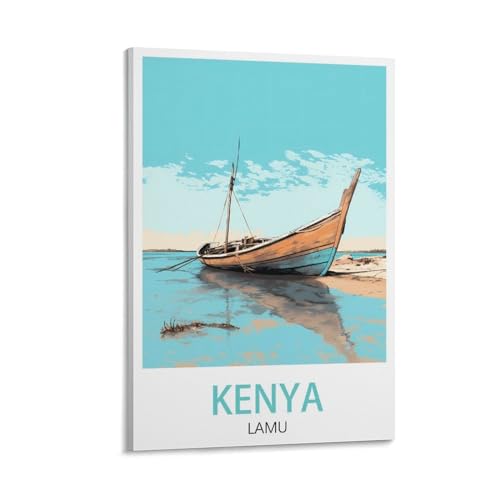 Affiches de voyage vintage Kenya Lamu toile décoration salon 40x60 cm poster retro
