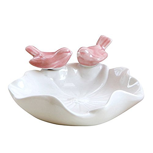 CHICOLYNette kreative rosa Keramik Ornamente Schmuck Platte Ringe Ohrringe Ablage Fach Schmuck Regal Cover