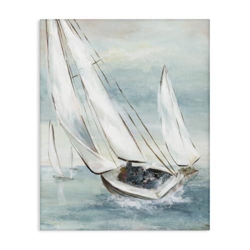 Nautical Sailboat Ocean Waves, 24 x 30 Inch Canvas Wall Art
