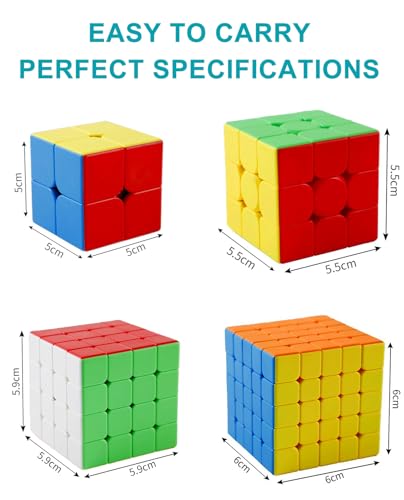 Image of CFMOUR Speed Cube Set - Stickerless 2x2 3x3 4x4 5x5 Magic Cubes Pack Bundle | Fast Turning, Moyu Meilong, Birthday Party Easter Valentines Day Gifts, Kids Puzzle Game, Brain Toy for Teens and Adults