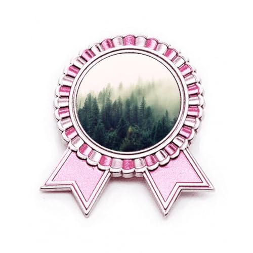 Broche rose en métal Fog ry motif paysage de la nature m finition haut de gamme
