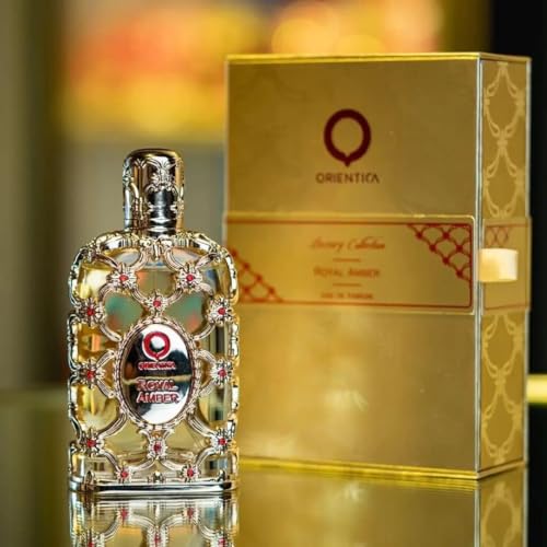 Image of Orientica Luxury Royal Amber 2 Pc Perfume Gift Set - Notes of Vanilla, Bergamot, Pineapple - Amber Oud, Gourmand Arabic Perfume for Women & Men - Perfumes Arabes de Mujer y Hombres