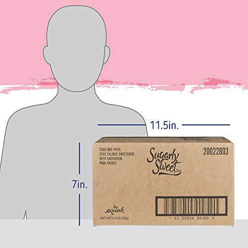 SUGARLY SWEET Zero Calorie Sweetener Packets with Saccharin, Sugar Substitute, Sugar Alternative, Pink Sweetener Packets, 2,000 Packets - Thumbnail 3