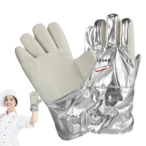Guantes de horno de cocina, guantes de horno con dedos | Guantes de horno con forro suave | Guantes de horno de alta calidad, herramientas de cocina al aire libre, guantes protectores y agarraderas