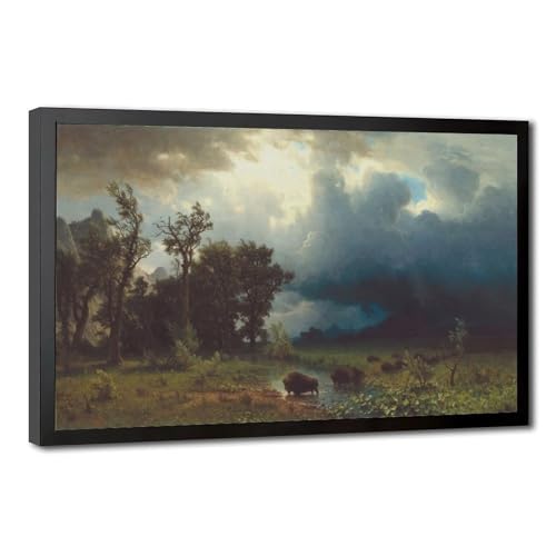 Toile Buffalo Trail Bierstadt pour habiller un petit mur - Cadre inclus 30,5 cm