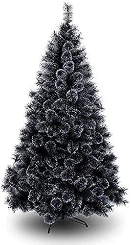 JYCCH Árbol de Navidad Árbol de Navidad Artificial de Abeto Negro de Primera Calidad Fácil de Montar Soporte de Metal con Flocado de Nieve Decoraciones navideñas de Halloween para Decora