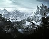 Tiancheng Art Poster Wandbilder Skyrim Natur Landschaft Kunst Bild Print Poster Home Wall Decor 60x90cm