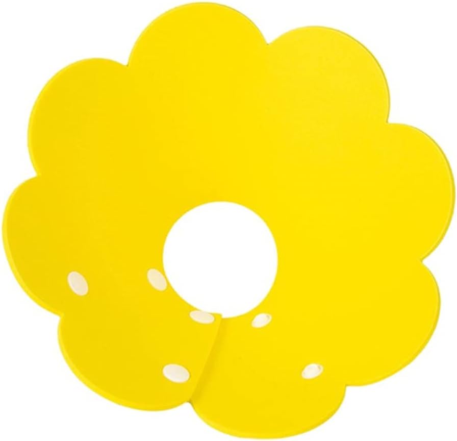 Flower Shaped Cats Recovery Collar Collar Wound Healing Protective Cone for Kitten Puppy (Yellow Large)