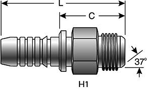 Image of Gates 169-1000-0808 GlobalSpiral Series Couplings, Male JIC, 37 Degree Flare, 1 /2 inch ID
