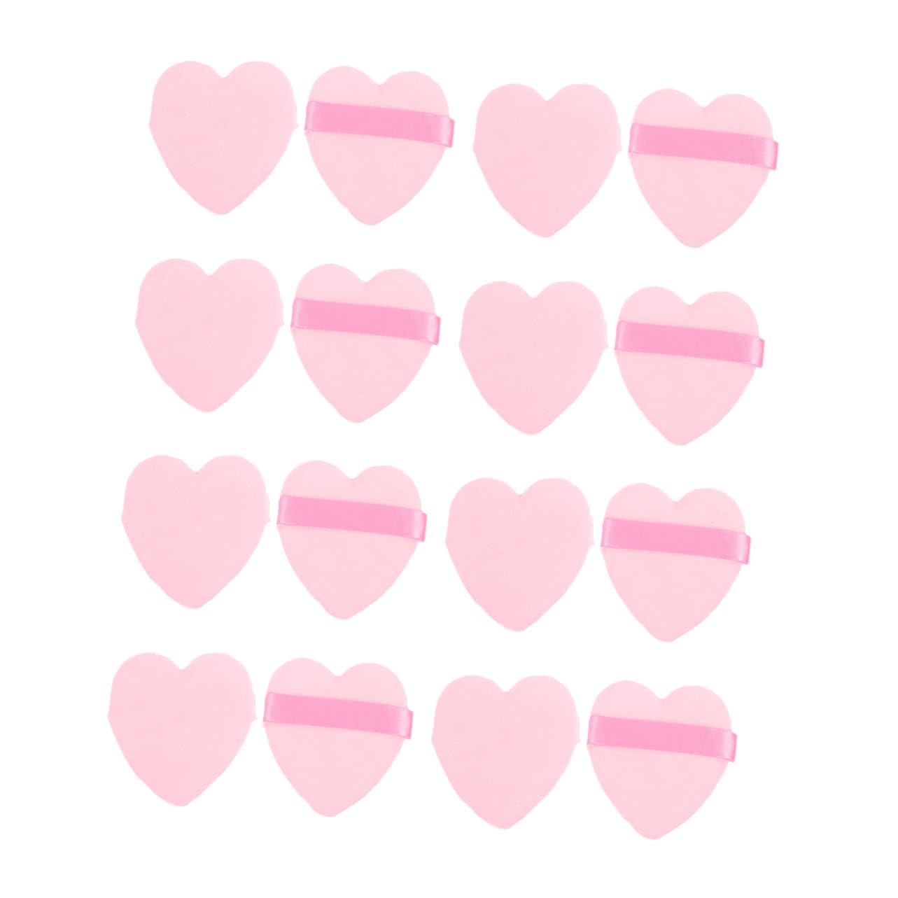 50pcs Pink Heart-shaped Powder Puff Makeup Pads Soft Flocking Sponge for Cosmetics Foundation Setting Loose Face Powder Application