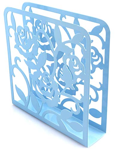 RuiLing 1pc Metal Napkin Serviette Holder Dispenser Paper Tissue Rack for Home Party Dining Table Decoration Kitchen Organizer Blue