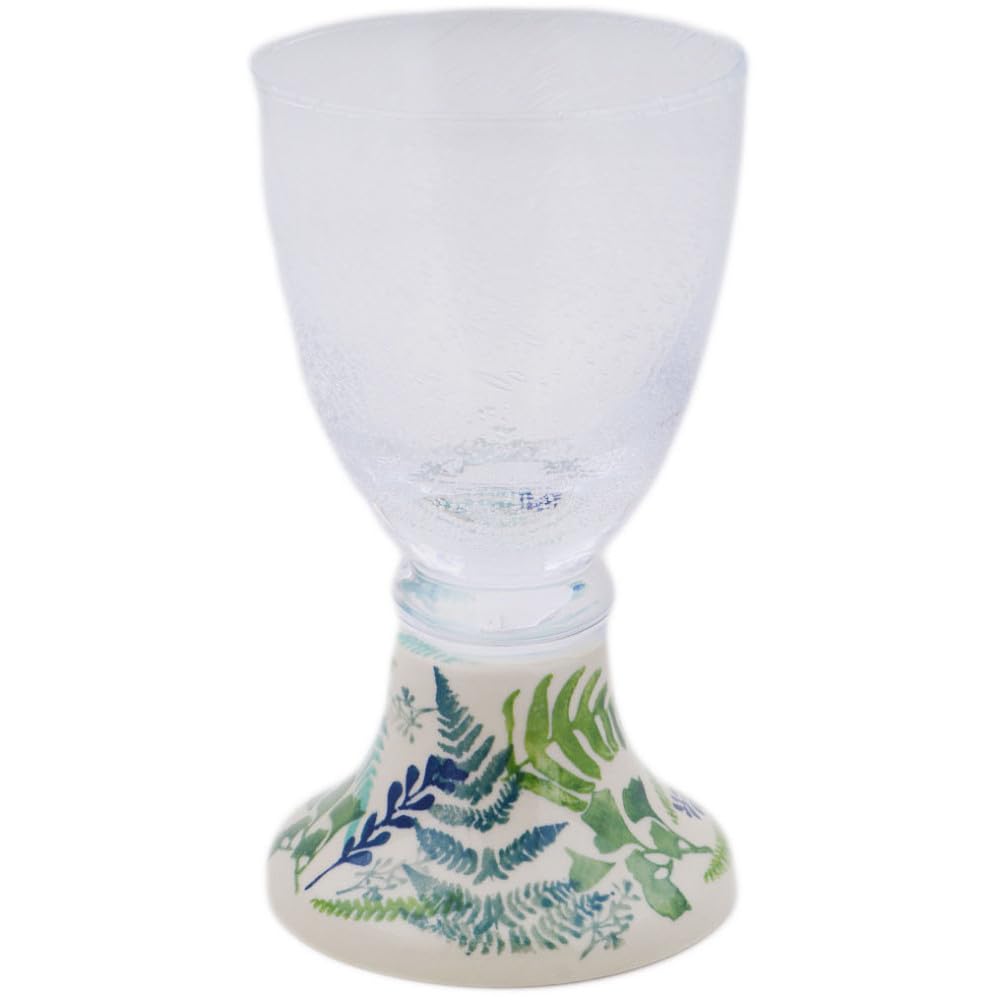 Authentic Polish Pottery Goblet Signature UNIKAT in Fern Frenzy Design Handmade in Boles?awiec Poland + Certificate of Authenticity