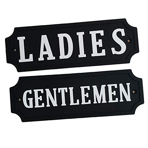 Dolity 2pcs Women Men Restroom Signs Toilet Locker Room Door Wall Notice 16x5.5cm